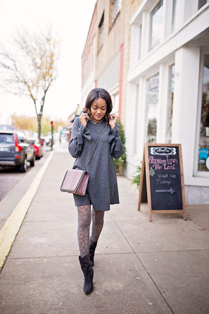 ASOS TIE SLEEVE SWEATER DRESS THAT HIDES HOLIDAY POUNDS!